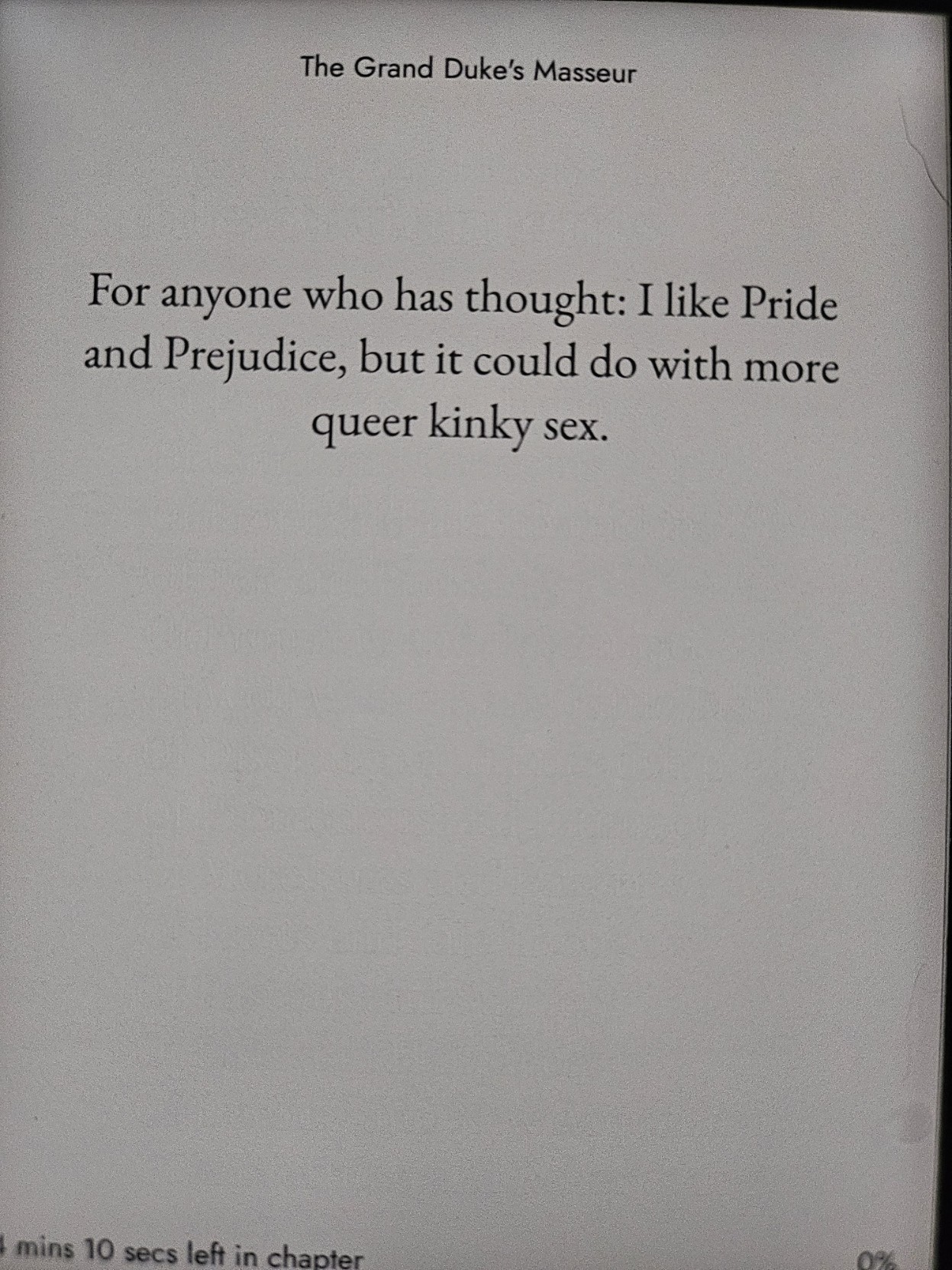 For anyone who has thought: I like Pride and Prejudice, but it could do with more queer kinky sex.